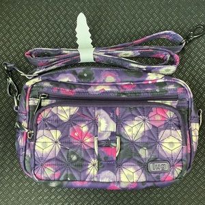 Lug Carousel crossbody/belt bag in water color purple